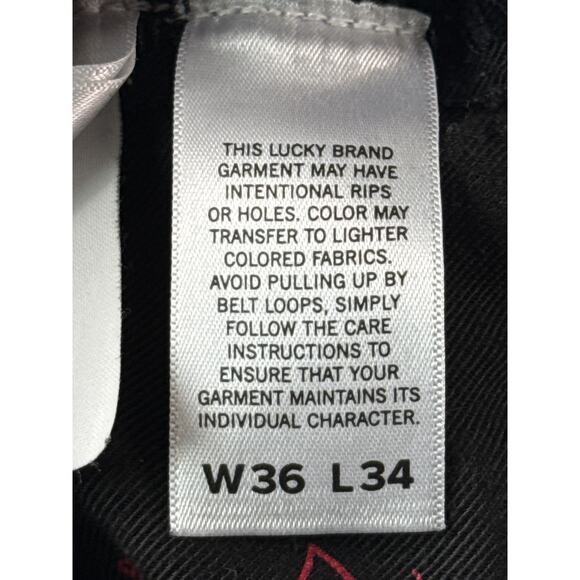 Lucky Brand 110 Slim Stretch Black Jeans Mens 36x34 - Picture 9 of 9